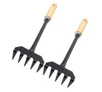 Hemobllo 2 Pièces Mini Râteaux de Jardinage Outils Portables pour Désherbage et Ameublissement Sol Râteaux à Dents pour Petit Jardinage