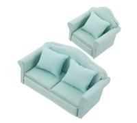 Hemobllo 2 Pièces Miniature et Fauteuil pour Maison de Poupée Tissu Vert Mobilier Réaliste pour Salon de Maison Miniature