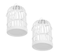 Hemobllo 2 Pièces Miniature Metal Birdcages with Hinged Door for Dollhouse Fairy Garden Hanging Ornament Vintage Style Pet Accessories for DIY Home Decoration