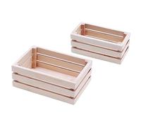 Hemobllo 2 Pièces Miniature Wooden Basket Set Mini House Storage Basket Model for Dollhouse Decoration Wood Craft for Realistic Tiny Home Accessories