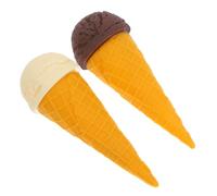 Hemobllo 2 Pièces Modèle de Glace simulée photographier Un décor de crème glacée Barres Coniques Cornet de Glace Gonflable Crème de Simulation Boule de Glace Jouer des Cornets de Glace PVC