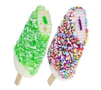 Hemobllo 2 pièces Modèles de Glace Artificielle Mousse Décoration Réaliste de Bâtonnets Glacés sans Aimant pour Photographie et Vitrine