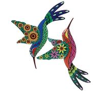 Hemobllo 2 Pièces Ornement Oiseau-mouche Métal Lot De Décoration Murale Sculpture Oiseau-mouche Pour Jardin Et Intérieur Artisanat Métal