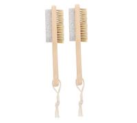 Hemobllo 2 pièces Outil Pédicure Bois pour Exfoliation des Brosse à Poils Naturels Gommage Corps et Soin Peau Dure Compact pour Usage Maison et Salon