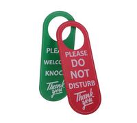 Hemobllo 2 pièces Panneau Porte Bureau Double Face PU Please Do Not Disturb Rouge et Please Welcome Knock Vert Signe Silencieux pour Hôtel et Maison