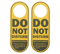 Hemobllo 2 Pièces Panneau Suspendu Double Face Jaune en Pvc pour Poignée de Porte, Usage en Clubs et Bureaux, Signalisation Facile à Visualiser