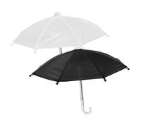 Hemobllo 2 pièces Parapluie Miniature pour Maison de Poupée Blanc Noir Accessoires Ludiques pour Jeu de Rôle Décoration Réaliste et pour Aménager Votre Miniature