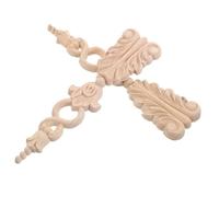 Hemobllo 2 Pièces Patch En Massif Européen Armoire Sculptures Sur De Meubles Fleur D'onlay De Sculpture Sur Massif Incrustations D'appliques En Beige