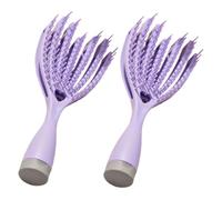 Hemobllo 2 pièces Peigne Démêlant Creux pour Cheveux Secs et Humides avec Massage Chevelu Miroir Intégré et Rangement Cheveux Volumisant Portable pour Femmes et Hommes