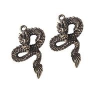 Hemobllo 2 pièces Pendentifs DIY Laiton Dragon Chinois Traditionnel Décorations Suspendues pour Porte-clés et Sacs Lot Vintage