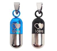 Hemobllo 2 pièces Pendentifs Identité pour Animaux Acier Inoxydable Médailles Anti-Perte Légères avec Anneau de Fixation Décorations pour Colliers de Chien et Chat Noir et Bleu