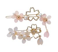 Hemobllo 2 pièces Pinces à Cheveux Japonaises Fleurs Cerisier avec Breloque Pendante Robustes et Durables Accessoires Cheveux Fleuris pour Femmes Maintien Ferme ou Fins Lot