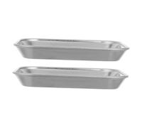 Hemobllo 2 pièces Plateaux Alimentaires Inox Épais Petites Assiettes Carrées Durables pour Apéritifs Biscuits Steaks et Desserts Plateau Multifonction Cuisine