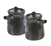 Hemobllo 2 pièces Pot à Sauce Soja Céramique Distributeur Huile et Vinaigre pour Cuisine Contenant Pratique avec Couvercle Éclaboussures Design Élégant pour Condiments et Assaisonnements
