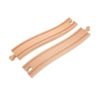 Hemobllo 2 pièces Rails Bois pour Circuit de Train Accessoires de Voie Ferrée Bois Sûrs et Naturels Train Garçon Fille Ans Pistes Modulables pour Construction Ludique
