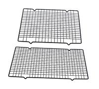 Hemobllo 2 pièces Refroidissement Rectangle Antiadhésive pour Pâtisserie et Cadre de Refroidissement Noir avec Bords Arrondis Séchage Polyvalent pour Maison et Restaurant Lot de Grand