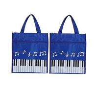 Hemobllo 2 pièces Sac à Main Musical pour Filles Sac de Rangement pour Musique avec Motif de Notes et Touches de Piano et Portable avec Poignées