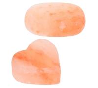 Hemobllo 2 Pièces Savonnette au Sel Minéral de L'himalaya Orange Ovale, Pierre de Massage Spa Artisanale pour Gommage Corporel Profond et Soin des Pieds
