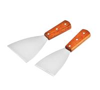 Hemobllo 2 pièces Set de Spatules à Steak Acier Inoxydable Ustensile de Cuisine Portable Outil de Cuisson Chaleur pour Viande et Gâteaux