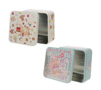 Hemobllo 2 Pièces Small Cookie Boxes In Embossed Tinplate Decorative Biscuit And Candy Storage Containers With Lids Protective And Elegant Gift Packaging For Bakery Treats
