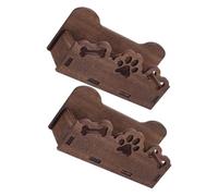 Hemobllo 2 Pièces Small Wooden Business Card Holder Dog Paw Design Desk Card Stand Organizer For Office Home Tabletop