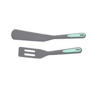 Hemobllo 2 pièces Spatules Silicone Mini Ustensiles Cuisine Pour Cuisson Œufs et Steak Résistantes et Suspension Bleu et Gris
