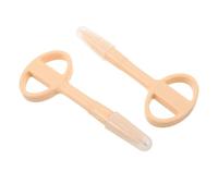 Hemobllo 2 Pièces Stylo à Bille de Sécurité Beige en Silicone Souple, Écriture Fluide et Prévention des Blessures, pour Lieux Sensibles et Entretiens