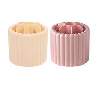 Hemobllo 2 Pièces Support de Pinceaux Rotatif Format pour Maquillage et Bureau Organiseur Cylindrique Polyvalent pour Vanité et Espace Partagé Design Fonctionnel et Facile à Nettoyer