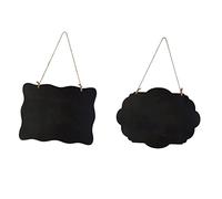 Hemobllo 2 pièces Tableau Ardoise Mini Bois Double Face Panneau Suspendu DIY Effaçable pour Notes Décoration Mariage et Fêtes Lot
