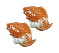 Hemobllo 2 Pièces Toilet Bolt Covers Ceramic Carp Fish Decorative Screw Caps for Bathroom Installation Mark Concealment Replacement Parts