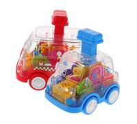 Hemobllo 2 Pièces Voitures pour Tout Petits Jouets à Colorés Transparent Press Go Véhicules à Frottement Non Électroniques Jouets Montessori Ludiques pour Garçon Fille