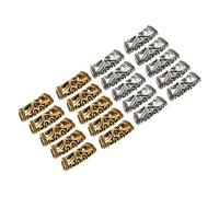 Hemobllo 20 pièces Anneaux de Cheveux pour Tresses Dreadlocks Accessoires pour Coiffure avec Finitions Ancien et Or Ancien Décorations pour Tresses Queues de Cheval et Barbe Faciles à