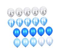 Hemobllo 20 pièces Ballons Latex avec Confettis Bleus Décoration de Fête Sécurisée et Résistante pour Mariage Anniversaire Noël
