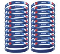 Hemobllo 20 Pièces Bracelet en Silicone Impression Drapeau, Multifonctionnel et Anti-Irritation, Matchs de Football Déplacements Quotidiens au Poignet