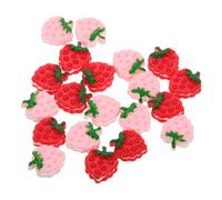 Hemobllo 20 Pièces Breloques Fraise Biscuit en Résine, Décor Réaliste | Dos Plat, Finition Soignée, Usage Polyvalent, pour Vitrines, Tables, Albums Photo et Projets Créatifs