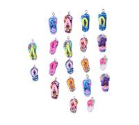 Hemobllo 20 pièces Breloques Pendentifs Argile Forme de Tongs Accessoires DIY pour Bracelet Collier Mixte Couleurs Safe pour Fabrication Bijoux