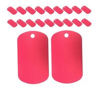 Hemobllo 20 Pièces Étiquettes Rectangulaires Aluminium pour Chien et Chat Médailles Didentification Gravables Pendentifs Carrés Polies pour Colliers Accessoires pour Nom et Numéro de