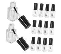 Hemobllo 20 pièces Lot Flacons Vernis à Ongles Transparents avec Pinceau Bouteille Verre Rechargeable Fuite pour Gel Ongle et Nail Art