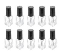 Hemobllo 20 pièces Lot Flacons Vernis Ongles Verre Transparent Carrés Rechargeables avec Pinceaux Rangement DIY Huiles Essentielles Cosmétiques Peinture Voyage et Usage Quotidien