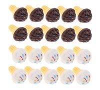Hemobllo 20 pièces Miniature Ice Cones Set for Doll House Decoration Realistic Resin DIY Mini Food Accessories for Tiny Houses and Pretend Play