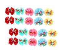 Hemobllo 20 pièces Nœuds pour Chien Décoratifs Accessoires Réutilisables pour Petits Animaux Bandeaux Colorés pour Fête et Toilettage des Chiots Couleur Aléatoire Couleur Aléatoire
