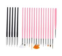Hemobllo 20 pièces Pinceau à Ongles Silicone Ensemble de Pinceaux Roses Pinceaux Noirs pour Manucure et Art des Ongles pour Dessin de Détails et Motifs Spéciaux