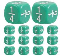 Hemobllo 20 pièces Set de Dés Fraction Arrondis Multi Faces pour Garçon Fille Outils Éducatifs Acrylique Sécurisé Accessoires de Jeu pour Classe Améliore Les Compétences Mathématiques