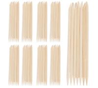 Hemobllo 200 Pièces Cure-ongles en Bois Beige 5 Pouces à Double | Bords Fins et Plats, Surface Lisse sans Échardes, Nettoyage Précis des Contours, Usage Salon ou Maison