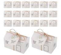 Hemobllo 20ensembles Boîtes à Dragées Mariage Papier Forme de Maison avec Étiquettes Merci Coffrets Cadeaux DIY pour Faveurs de Mariage et Célébrations Ensemble de Petites Boîtes Cadeaux