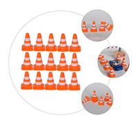 Hemobllo 21 pièces Cônes de Signalisation Routière Garçon Fille Modèles Simulés pour Éducation Précoce Accessoires Pédagogiques pour Jeux de Construction et Circulation