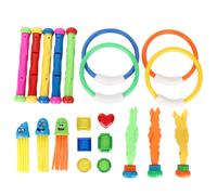 Hemobllo 21 pièces Jouets de Plongée pour Piscine Garçon Fille Anneaux et Bâtons Colorés pour Initiation Nage Sécurisé Plastique pour Jeu Aquatique Couleur Aléatoire Couleur Aléatoire