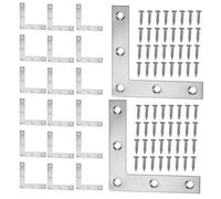 Hemobllo 24 Équerres D’Angle en L 90° en Acier Inoxydable 120 Vis Support Métallique Compact pour Meubles Connecteurs Robustes pour Armoires Étagères et Chaises Fixation Stable et