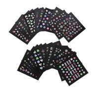 Hemobllo 24 feuilles Stickers Ongles Fluorescents Autocollants Nail Art Lumineux pour Fête et Décoration Dongles