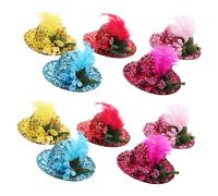 Hemobllo 24 pièces Chapeaux Paillettes Petits Chapeaux Melon pour Animaux de Compagnie Accessoires de Fête Rigolos Polyester pour Chiens Lapins et Hamsters